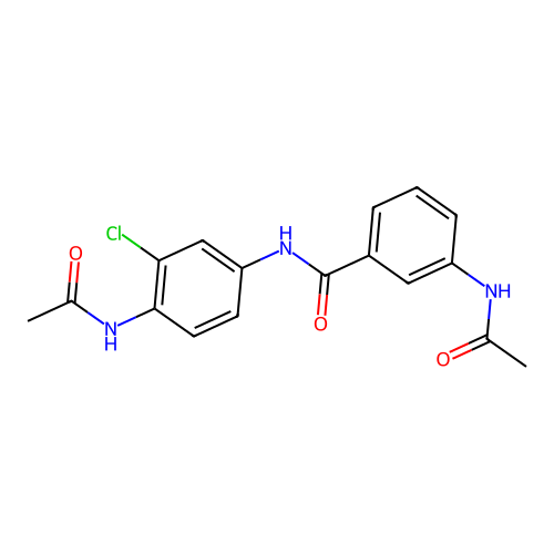 3-(acetylamino)-N-[4-(acetylamino)-3-chlorophenyl]benzamide structure
