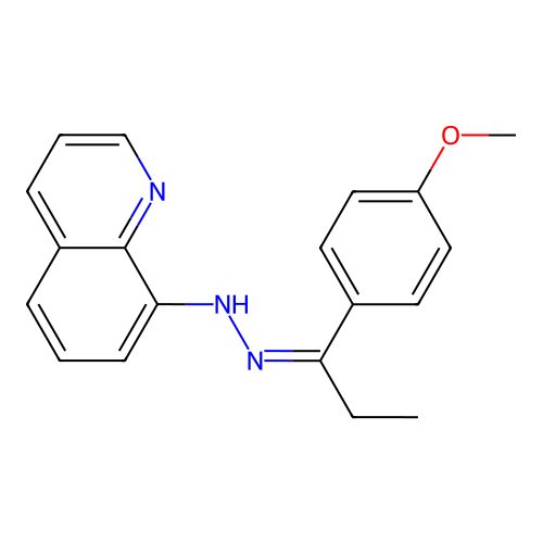 N-[1-(4-methoxyphenyl)propylideneamino]quinolin-8-amine structure