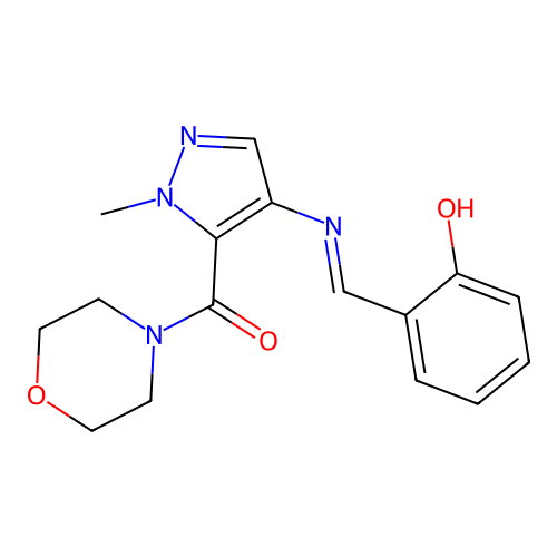 (6E)-6-[[[1-methyl-5-(morpholine-4-carbonyl)pyrazol-4-yl]amino]methylidene]cyclohexa-2,4-dien-1-one structure