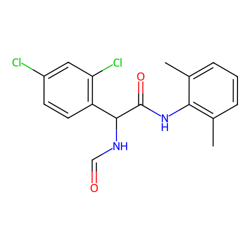 2-(2,4-dichlorophenyl)-N-(2,6-dimethylphenyl)-2-formamidoacetamide structure