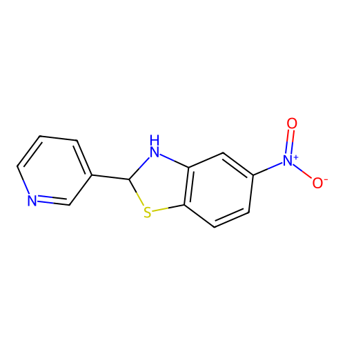 Benzothiazole, 2,3-dihydro-5-nitro-2-(3-pyridinyl)- structure