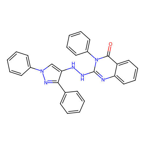 2-(2-(1,3-diphenyl-1H-pyrazol-4-yl)hydrazinyl)-3-phenylquinazolin-4(3H)-one structure