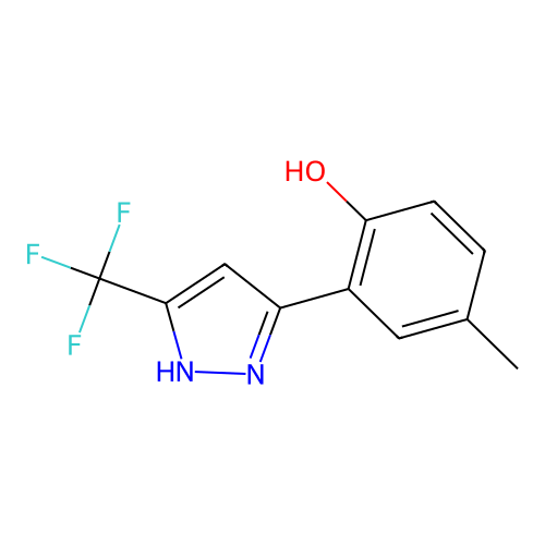 4-methyl-2-[5-(trifluoromethyl)-1H-pyrazol-3-yl]phenol structure