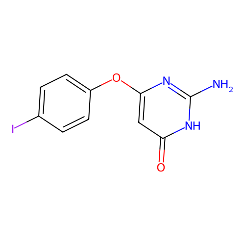 2-Amino-6-(4-iodophenoxy)-4-pyrimidinol structure