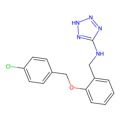 N-{2-[(4-chlorobenzyl)oxy]benzyl}-1H-tetrazol-5-amine structure