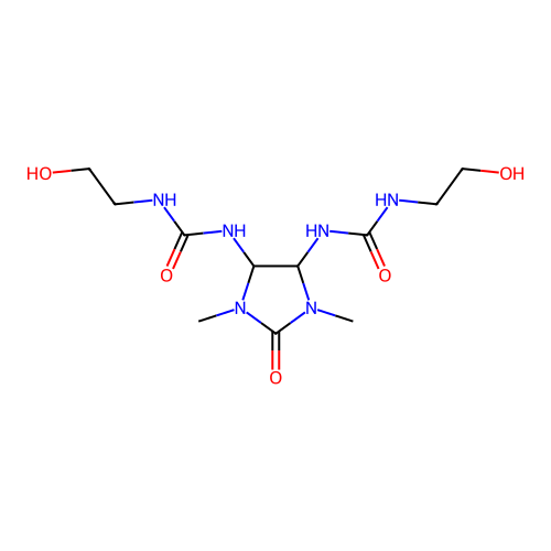 1,1'-(1,3-Dimethyl-2-oxoimidazolidine-4,5-diyl)bis(3-(2-hydroxyethyl)urea) structure