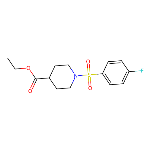 Ethyl 1-(4-fluorophenyl)sulfonylpiperidine-4-carboxylate structure