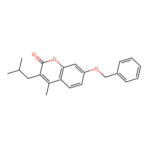7-(benzyloxy)-3-isobutyl-4-methyl-2H-chromen-2-one structure