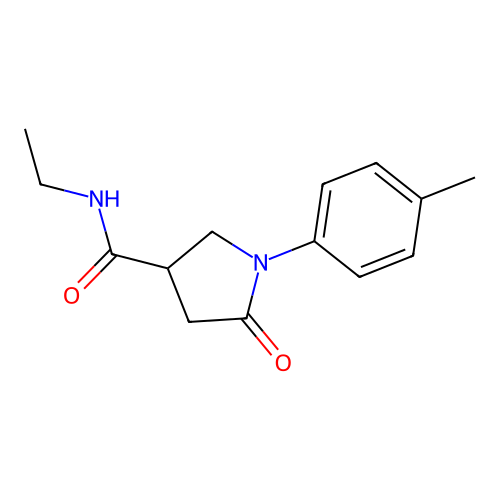 N-ethyl-1-(4-methylphenyl)-5-oxopyrrolidine-3-carboxamide structure