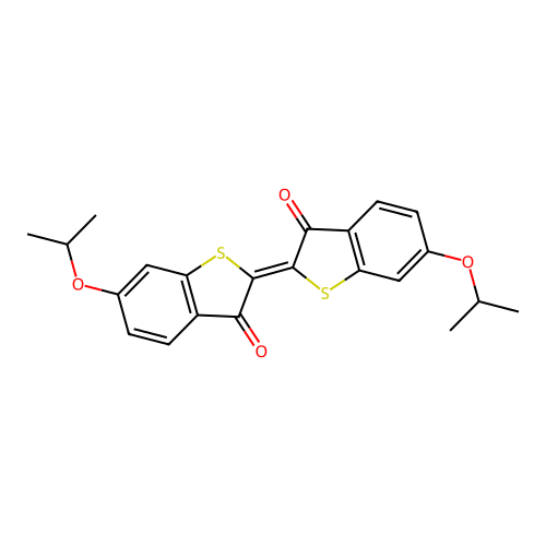 (E)-6,6'-diisopropoxy-3H,3'H-[2,2'-bibenzo[b]thiophenylidene]-3,3'-dione structure