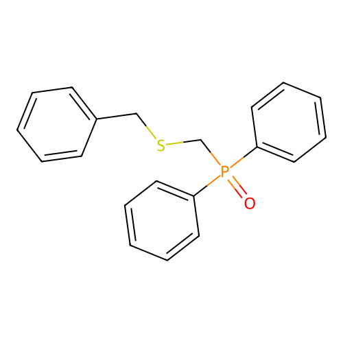 Diphenylphosphorylmethylsulfanylmethylbenzene structure