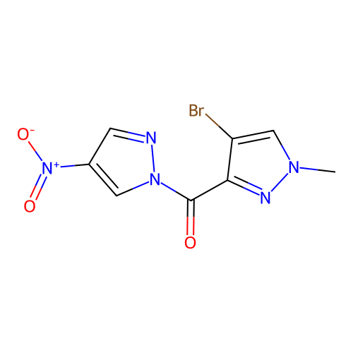 (4-bromo-1-methyl-1H-pyrazol-3-yl)(4-nitro-1H-pyrazol-1-yl)methanone structure