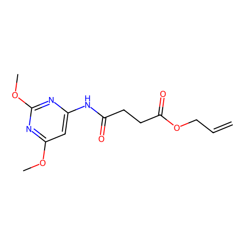 Prop-2-en-1-yl 4-[(2,6-dimethoxypyrimidin-4-yl)amino]-4-oxobutanoate structure