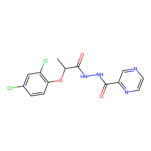 N'-[2-(2,4-dichlorophenoxy)propanoyl]pyrazine-2-carbohydrazide structure