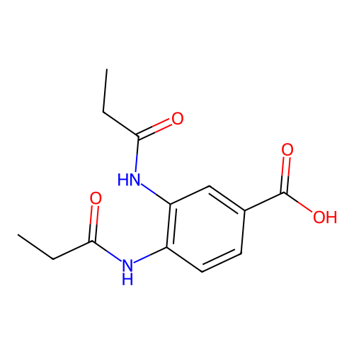 3,4-Bis(propanoylamino)benzoic acid structure