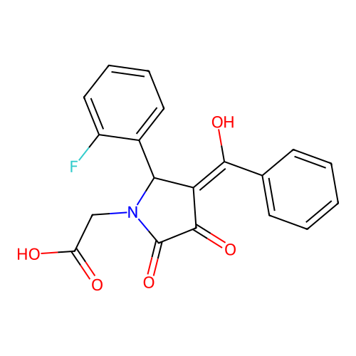 [3-benzoyl-2-(2-fluorophenyl)-4-hydroxy-5-oxo-2,5-dihydro-1H-pyrrol-1-yl]acetic acid structure