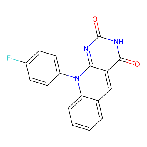 10-(4-fluorophenyl)pyrimido[4,5-b]quinoline-2,4(3H,10H)-dione structure