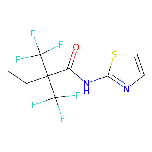 N-(1,3-thiazol-2-yl)-2,2-bis(trifluoromethyl)butanamide structure