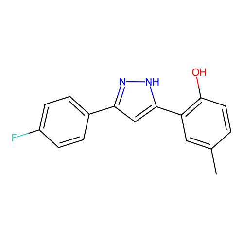 2-[5-(4-fluorophenyl)-1H-pyrazol-3-yl]-4-methylphenol structure