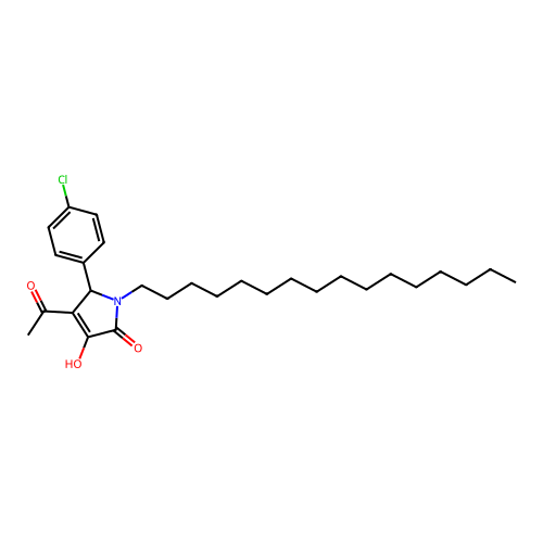 (4Z)-5-(4-chlorophenyl)-1-hexadecyl-4-(1-hydroxyethylidene)pyrrolidine-2,3-dione structure