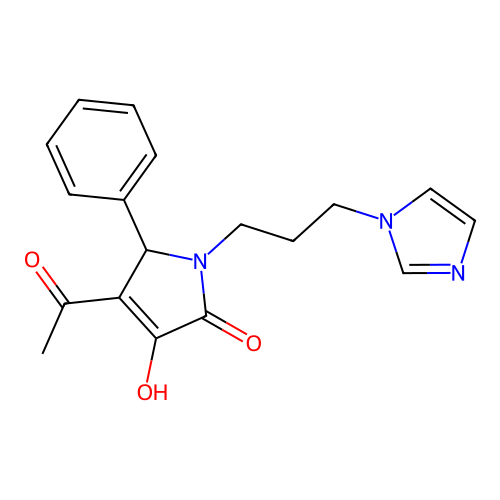1-(3-(1H-imidazol-1-yl)propyl)-4-acetyl-3-hydroxy-5-phenyl-1H-pyrrol-2(5H)-one structure