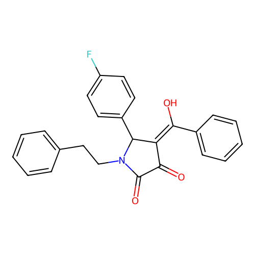 4-benzoyl-5-(4-fluorophenyl)-3-hydroxy-1-phenethyl-1H-pyrrol-2(5H)-one structure