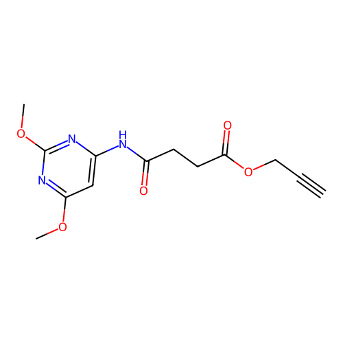Prop-2-yn-1-yl 4-((2,6-dimethoxypyrimidin-4-yl)amino)-4-oxobutanoate structure