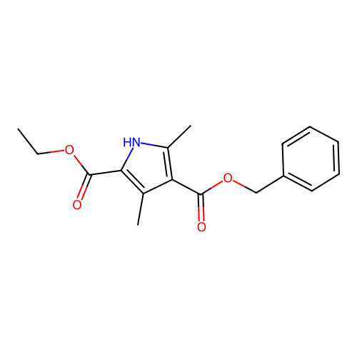 4-benzyl 2-ethyl 3,5-dimethyl-1H-pyrrole-2,4-dicarboxylate structure