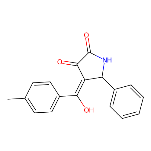 3-hydroxy-4-(4-methylbenzoyl)-5-phenyl-1,5-dihydro-2H-pyrrol-2-one structure