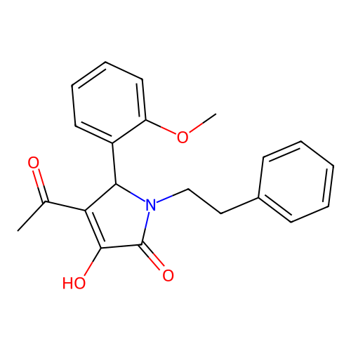 4-acetyl-3-hydroxy-5-(2-methoxyphenyl)-1-(2-phenylethyl)-1,5-dihydro-2H-pyrrol-2-one structure