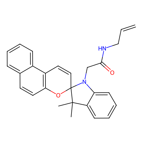N-allyl-2-(3',3'-dimethylspiro[benzo[f]chromene-3,2'-indolin]-1'-yl)acetamide structure