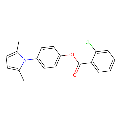4-(2,5-dimethyl-1H-pyrrol-1-yl)phenyl 2-chlorobenzoate structure