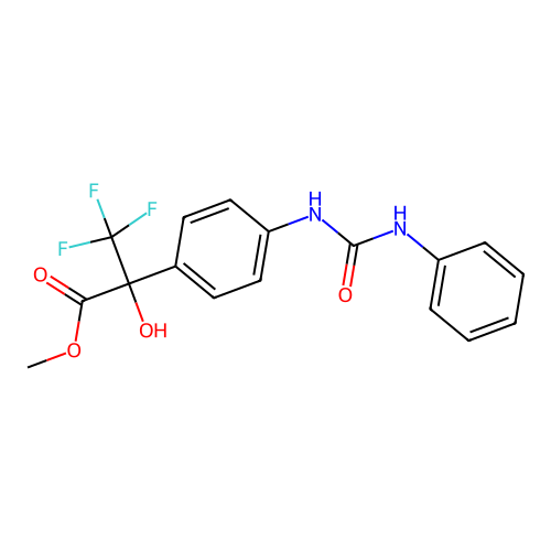Methyl 3,3,3-trifluoro-2-hydroxy-2-{4-[(phenylcarbamoyl)amino]phenyl}propanoate structure