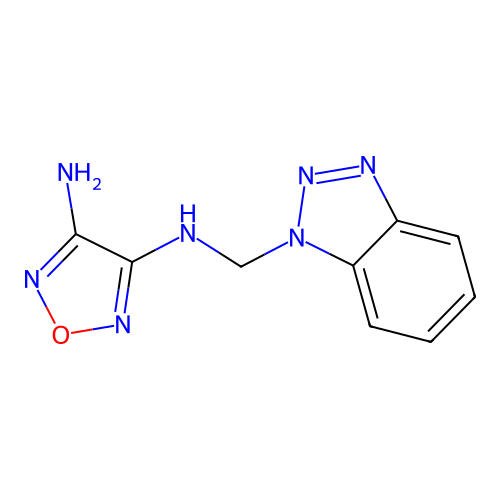 N-(1H-benzotriazol-1-ylmethyl)-1,2,5-oxadiazole-3,4-diamine structure