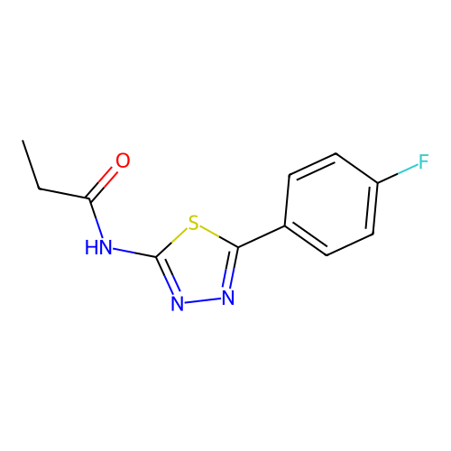 N-[5-(4-fluorophenyl)-1,3,4-thiadiazol-2-yl]propanamide structure
