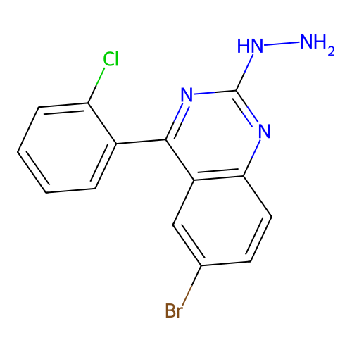 6-Bromo-4-(2-chlorophenyl)-2-hydrazinylquinazoline structure