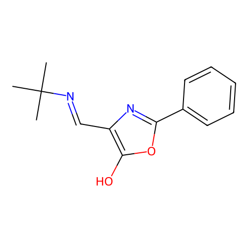 (Z)-4-((tert-butylamino)methylene)-2-phenyloxazol-5(4H)-one structure