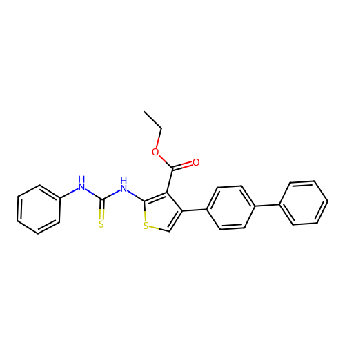Ethyl 4-(biphenyl-4-yl)-2-[(phenylcarbamothioyl)amino]thiophene-3-carboxylate structure