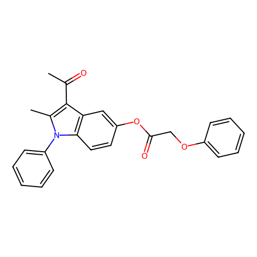 3-Acetyl-2-methyl-1-phenylindol-5-yl 2-phenoxyacetate structure