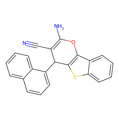 2-amino-4-(naphthalen-1-yl)-4H-[1]benzothieno[3,2-b]pyran-3-carbonitrile structure