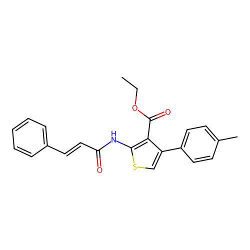 ethyl 2-cinnamamido-4-(p-tolyl)thiophene-3-carboxylate structure