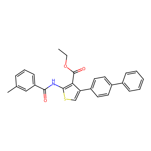 Ethyl 2-[(3-methylbenzoyl)amino]-4-(4-phenylphenyl)thiophene-3-carboxylate structure