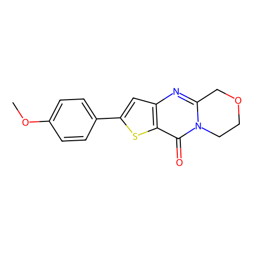 2-(4-methoxyphenyl)-7,8-dihydro-5H-thieno[1,2]pyrimido[4,5-a][1,4]oxazin-10-one structure
