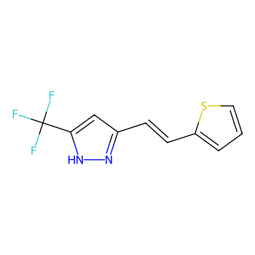3-[(E)-2-(thiophen-2-yl)ethenyl]-5-(trifluoromethyl)-1H-pyrazole structure