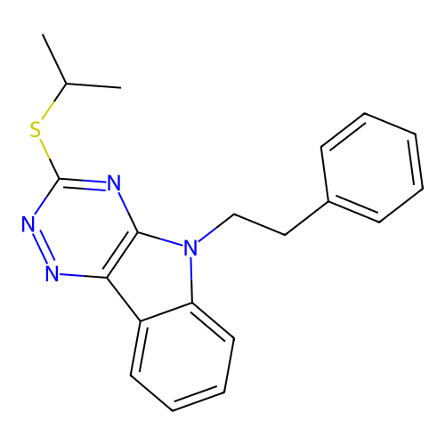 2-Isopropylsulfanyl-9-phenethyl-9H-1,3,4,9-tetraaza-fluorene structure