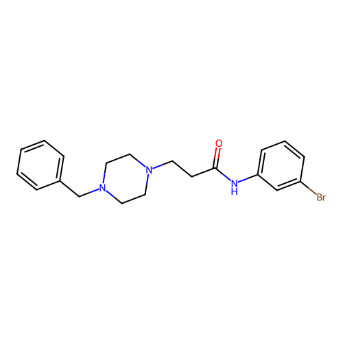 3-(4-benzylpiperazin-1-yl)-N-(3-bromophenyl)propanamide structure