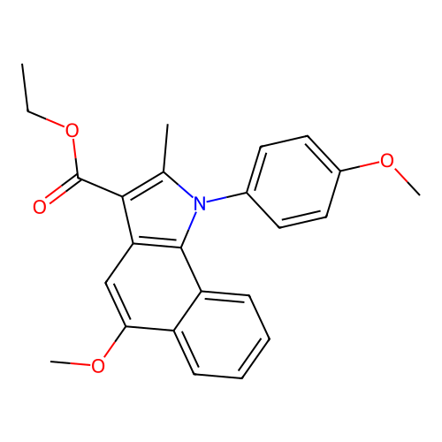 ethyl 5-methoxy-1-(4-methoxyphenyl)-2-methyl-1H-benzo[g]indole-3-carboxylate structure