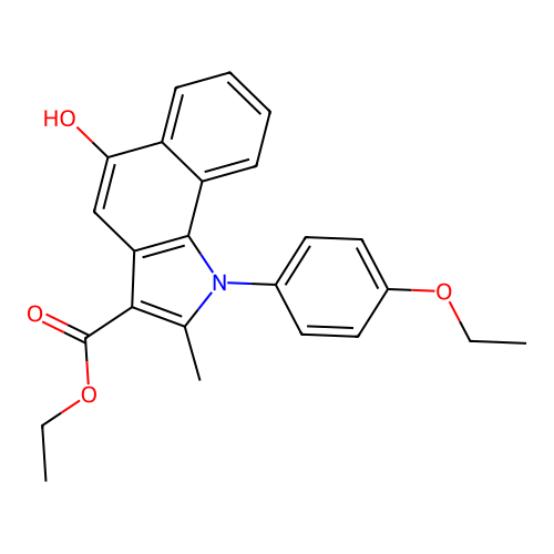 ethyl 1-(4-ethoxyphenyl)-5-hydroxy-2-methyl-1H-benzo[g]indole-3-carboxylate structure