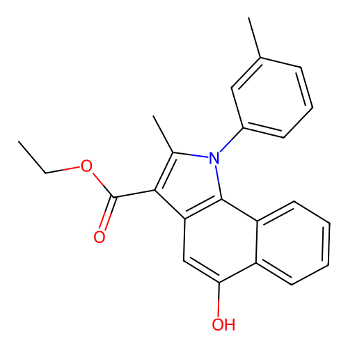 ethyl 5-hydroxy-2-methyl-1-(3-methylphenyl)-1H-benzo[g]indole-3-carboxylate structure