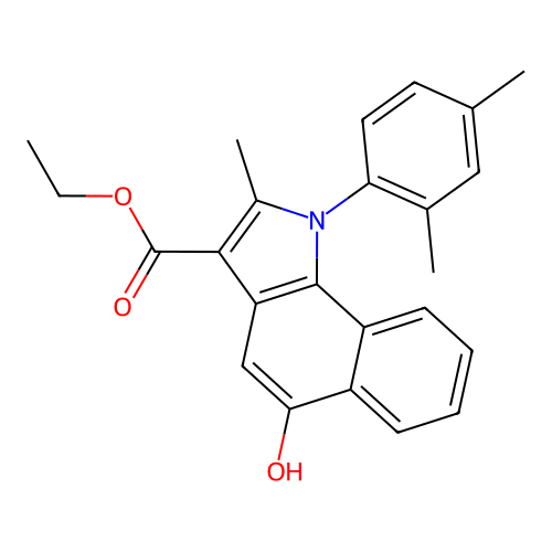 ethyl 1-(2,4-dimethylphenyl)-5-hydroxy-2-methyl-1H-benzo[g]indole-3-carboxylate structure